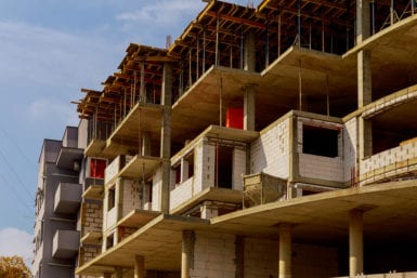 building low income housing construction site