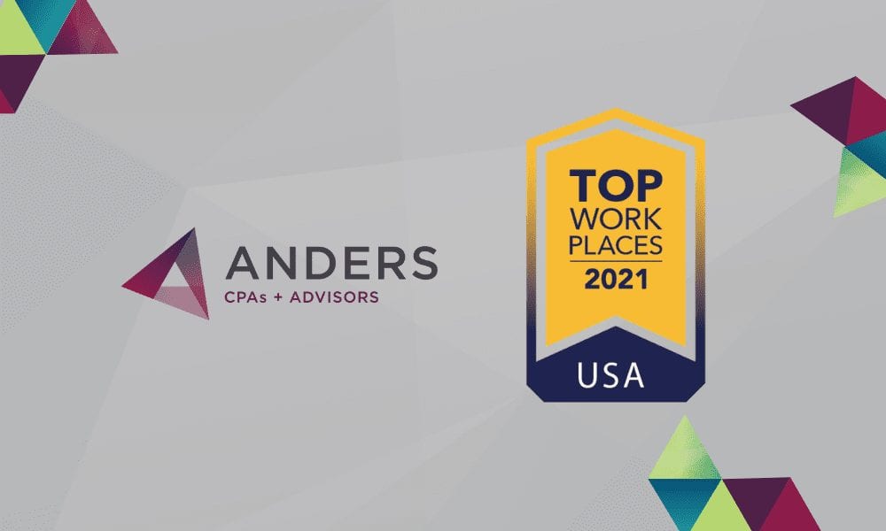 Anders Named a 2021 Top Workplace in the U.S.