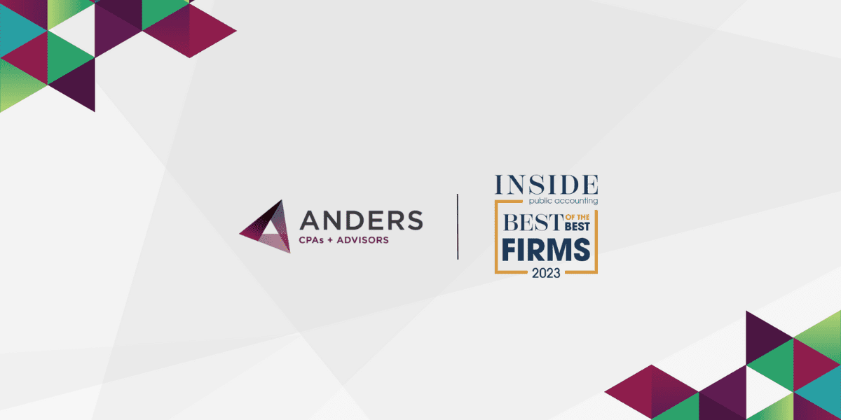 INSIDE Public Accounting Names Anders a 2023 Best of the Best Accounting Firm 