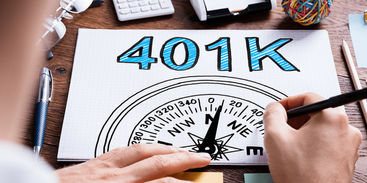 What's the Difference between a 401(k) Plan Sponsor and a Plan Administrator? - A man draws a compass on a piece of paper with 401K written on it