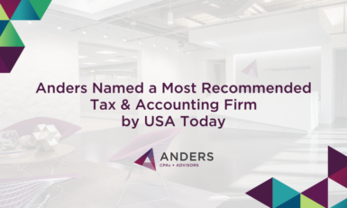 Anders named a Most Recommended Tax and Accounting Firm