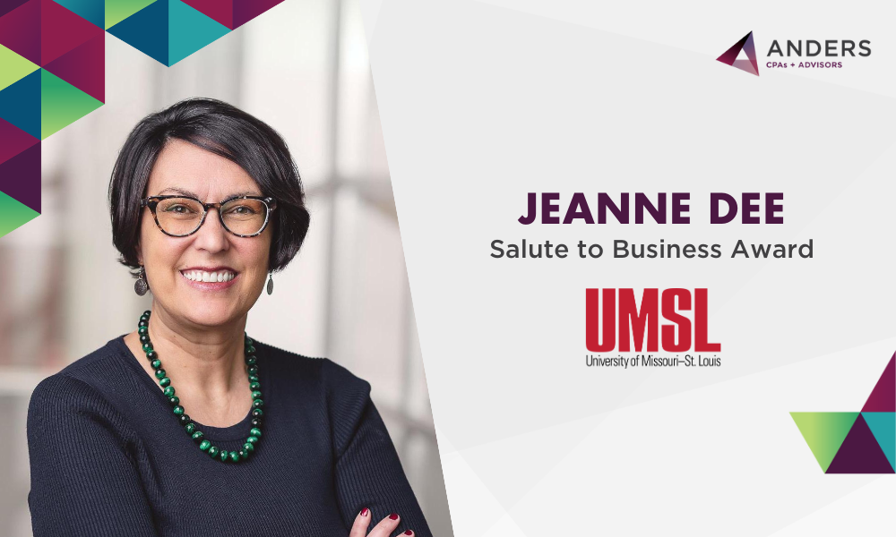 Jeanne Dee Honored with UMSL Salute to Business Achievement Award Website Post Header